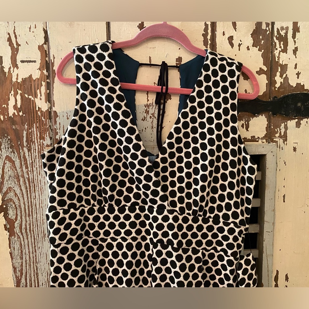 Eva Franco Black and White Polka Dot Jumpsuit Anthropologie XL - Picture 2 of 13